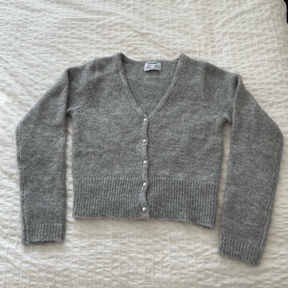 Old Navy Cozy Cardigan Sweater, light grey heather - Picture 1 of 4